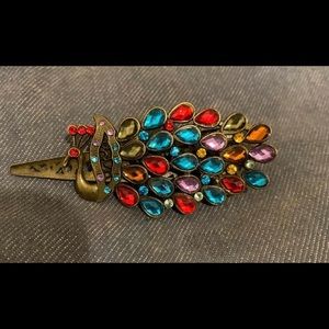 Vintage Peacock Hair Clip